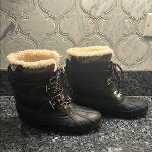 Burberry Black Winter Rain Boots with Fur Lining Women’s size 36